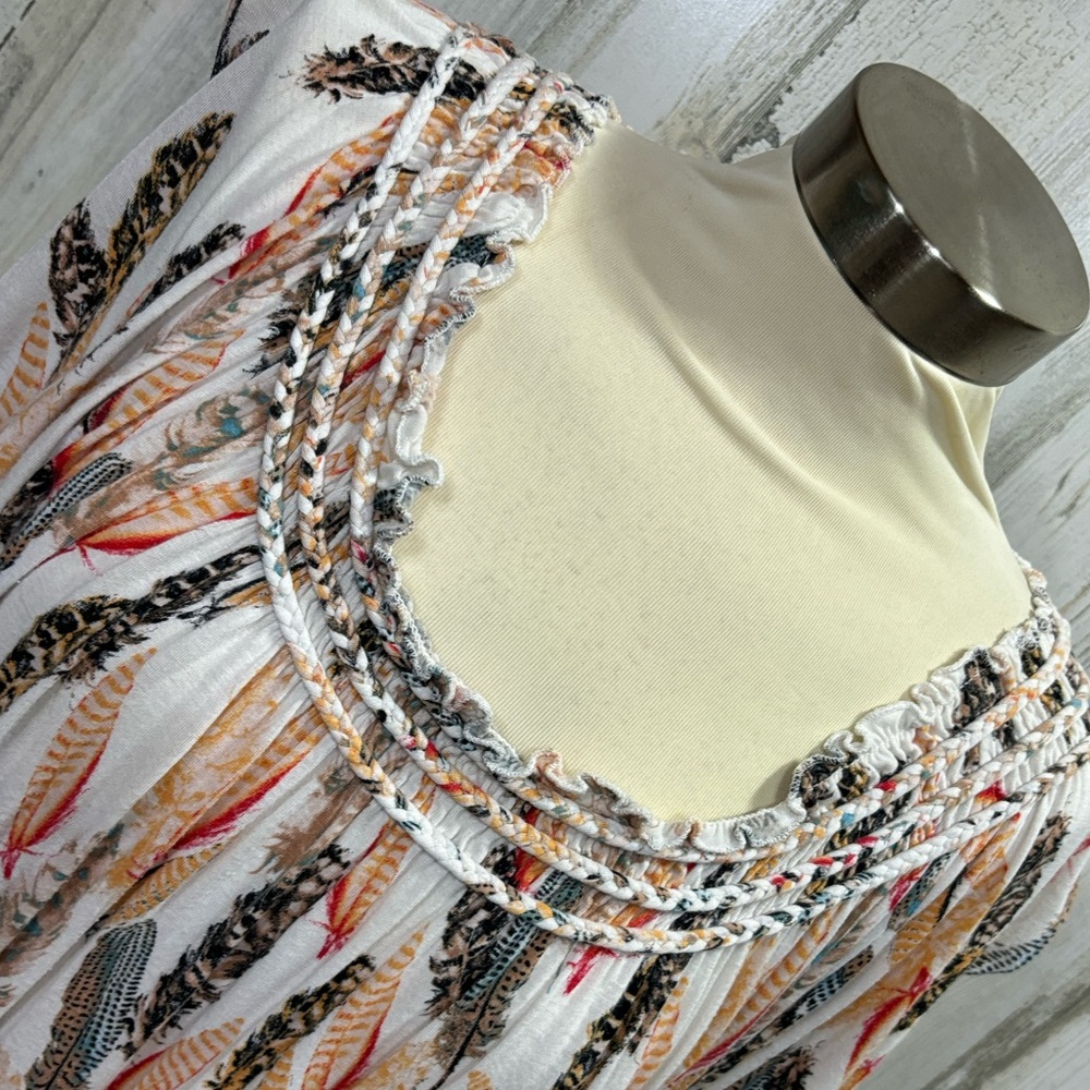 American Rag Plus Size Feather Print Top - Picture 3 of 10